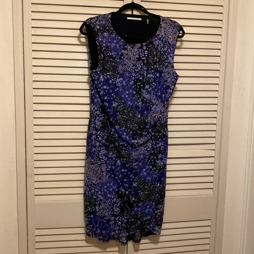 Navy and black casual dress.